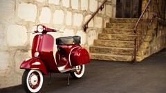 Red Scooters vintage Vespa