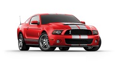 Red silver front stripes ford mustang shelby gt500 muscle cars 