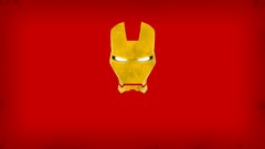 Red simple Iron Man grunge shiny golden Avengers minimalistic 