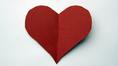 Red simple paper heart cut