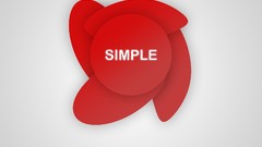 Red simple white abstract Typography circles