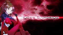 Red sitting long hair anime girls brown eyes brunettes guilty 