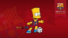 Red Sports The Simpsons cartoons soccer FC Barcelona Bart 