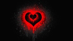 Red Symbols Hearts artwork Simple Background