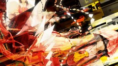 Red text abstract hoodies long hair hakurei reimu touhou black 