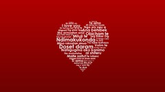 Red text love Typography Hearts I Love You