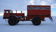 Red truck snow winter