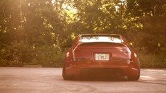 Red tuning cars stance nissan 350z