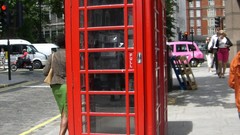 Red United Kingdom phone booth public English Telephone Booth