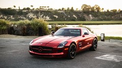 Red view angle cars front Mercedes-Benz sls amg mercedes benz 