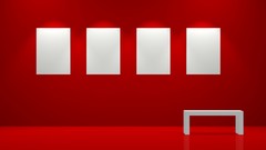 Red wall room frames