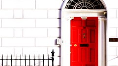 Red white doors