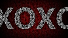 Red white gradient Typography xo eve