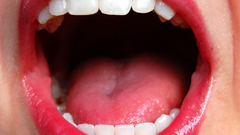 Red white lips tongue