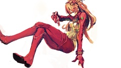 Red white orange white background asuka langley soryu neon 