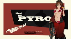 Red white weapons Anime masks anime girls brown eyes brunettes 