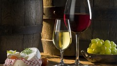 Red wine white food cheese glasses grapes alcohol fruits