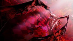 Red wings dress anime girls remilia scarlet touhou