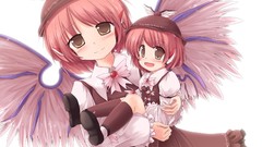 Red wings hats anime girls brown eyes touhou animal ears mystia 