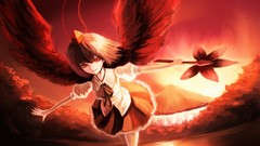 Red wings red eyes skirts anime girls touhou shameimaru aya 