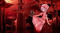 Red wings Vampires red eyes remilia scarlet touhou video games