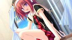 Red woman anime girls tsubaki nazuna suzukaze no melt game cg 