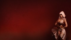 Red woman Anime hood drawings legs stockings anime girls 