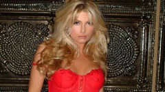 Red woman blondes lingerie models dressed boobs Brande Roderick