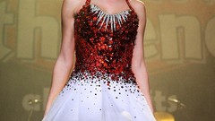 Red woman Christmas Celebrity Selena Gomez Actress legs 