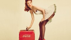 Red woman classic coca-cola pin-up