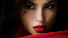 Red woman close-up faces brunettes