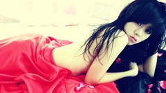 Red woman dress asians