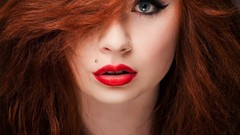 Red woman faces piercing