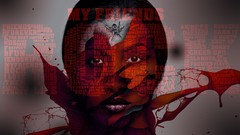 Red woman Friends rocks splashes