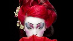 Red woman geisha