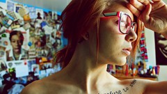 Red woman glasses tattoos redheads