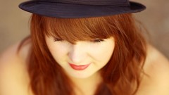 Red woman hats faces redheads