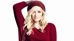 Red woman hats Reese Witherspoon Actress blondes blue eyes 