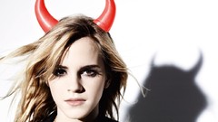 Red woman horns devil models emma watson demons