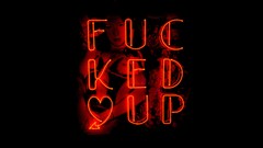 Red woman lights neon Hearts devil Fuck artwork