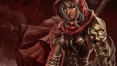Red woman Warriors fantasy art