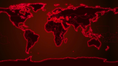 Red world map