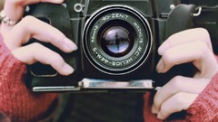 Red zenith photographer zenit old camera zenith film camera 