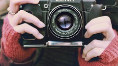 Red zenith photographer zenit old camera zenith film camera 