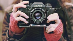 Red zenith photographer zenit old camera zenith film camera 