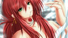 Redheads green eyes earrings