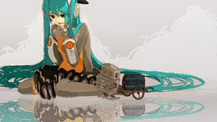 Reflections long hair anime girls hatsune miku vocaloid ODDS 