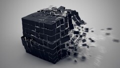 render abstract Simple Background Cube motion blur shattered cgi