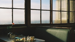 Restaurant window table food