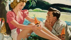 Retro couple paintings